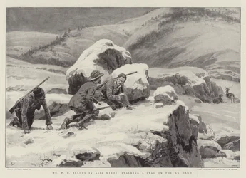 Mr F C Selous in Asia Minor, stalking a Stag on the Ak Dagh